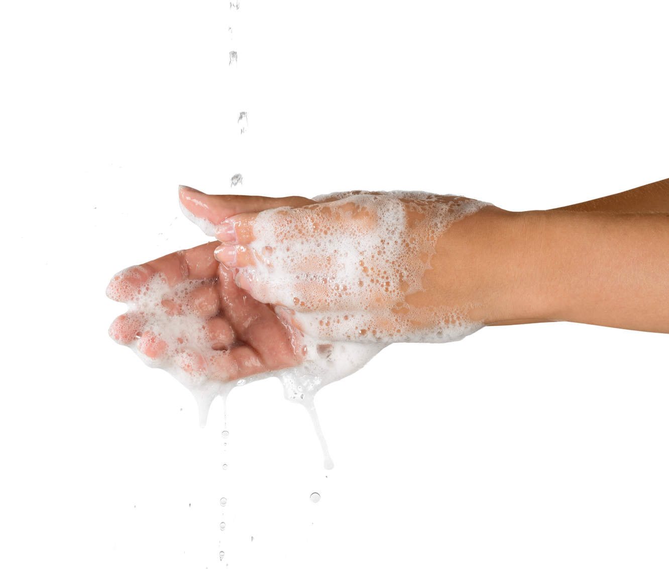 Hands Washed with Soap and Water